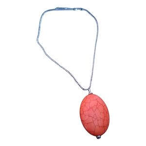 Boho Orange Pendant Necklace